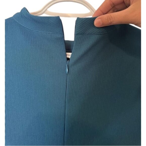 Cooper St. teal mock neck quarter sleeve midi dress size 12 - Picture 3 of 6